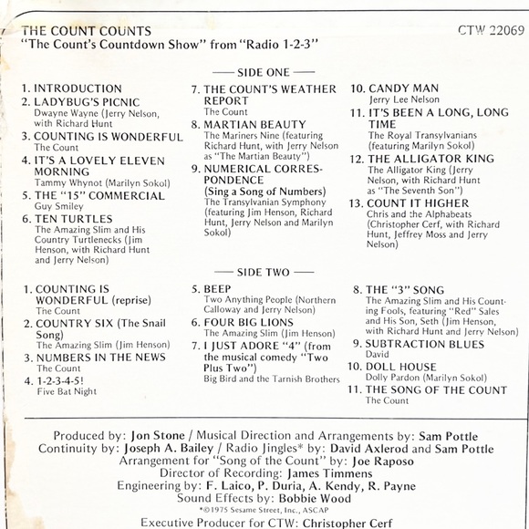 Sesame Street The Count COUNTS Record Vinyl LP. Year: 1974. - Picture 3 of 4